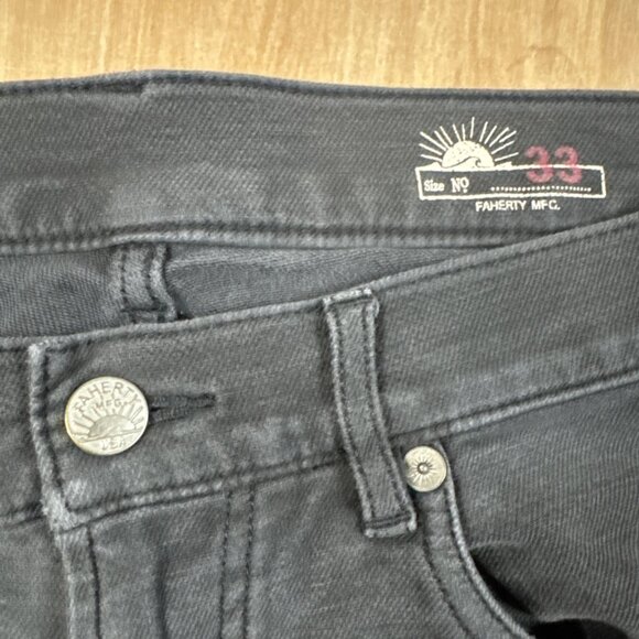 Faherty Men's Size 33x32 Pants Jeans Dark Gray Slim Stretch - Picture 2 of 6